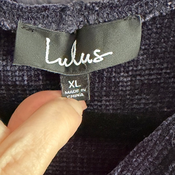 Lulu's Micha Navy Blue Chenille Knit Hooded Sweater Dress - Picture 6 of 8